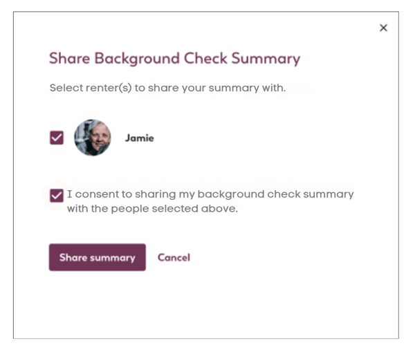 Share Background Check Summary -1
